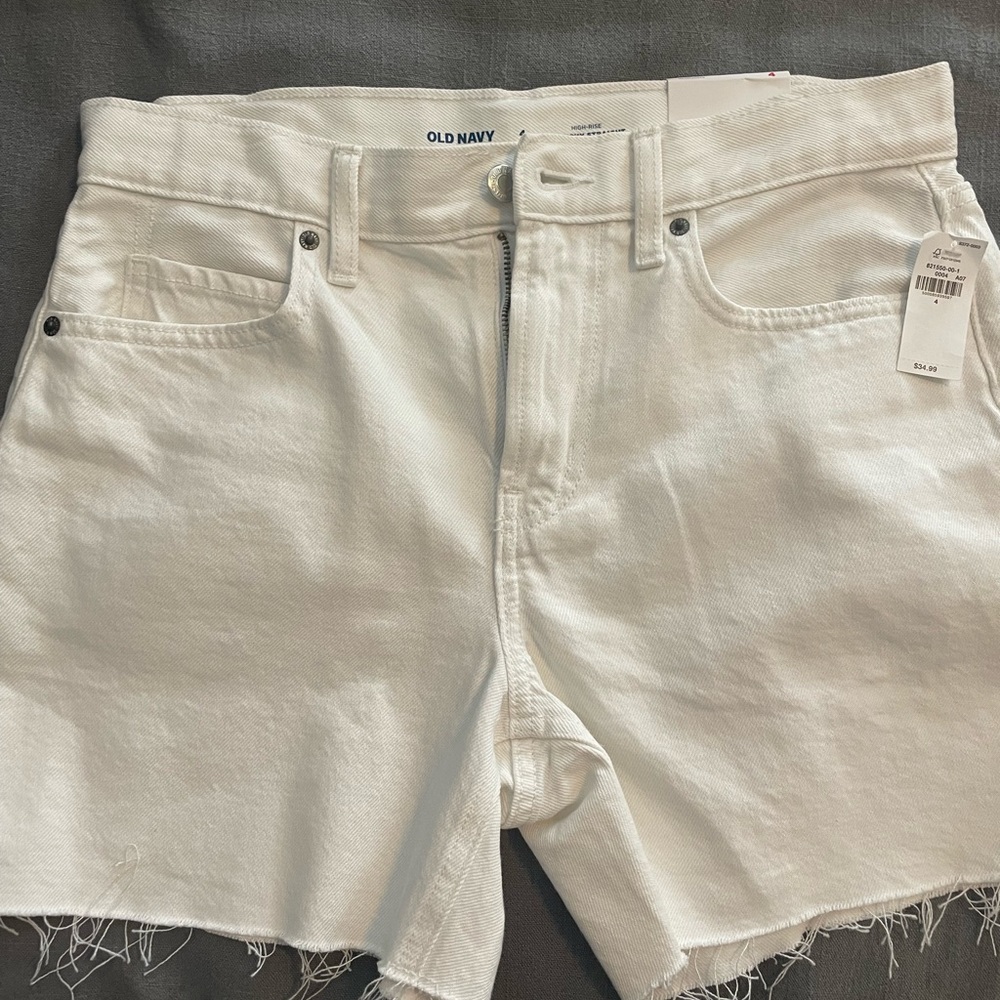 NWT old navy slouchy straight white jean shorts